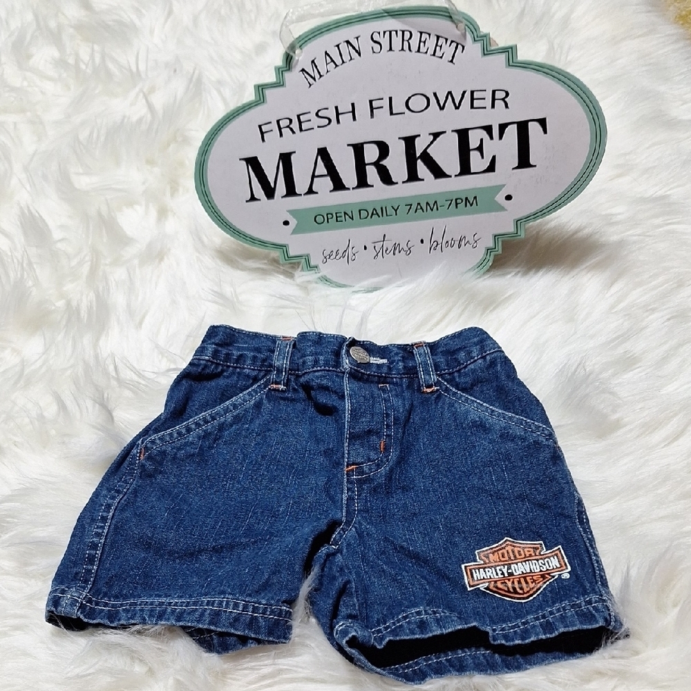 Harley-Davidson Blue Denim Shorts